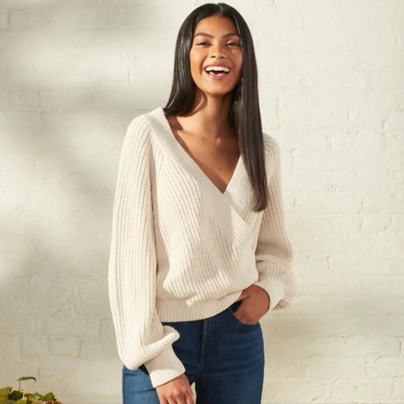 UpWest Weekend Wrap Sweater - Oatmeal Size S, Small - Picture 1 of 7